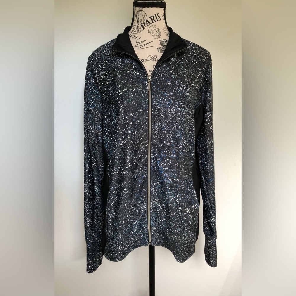 Northern Reflections Women's Active Jacket  Black Blue White Speckled Size Large